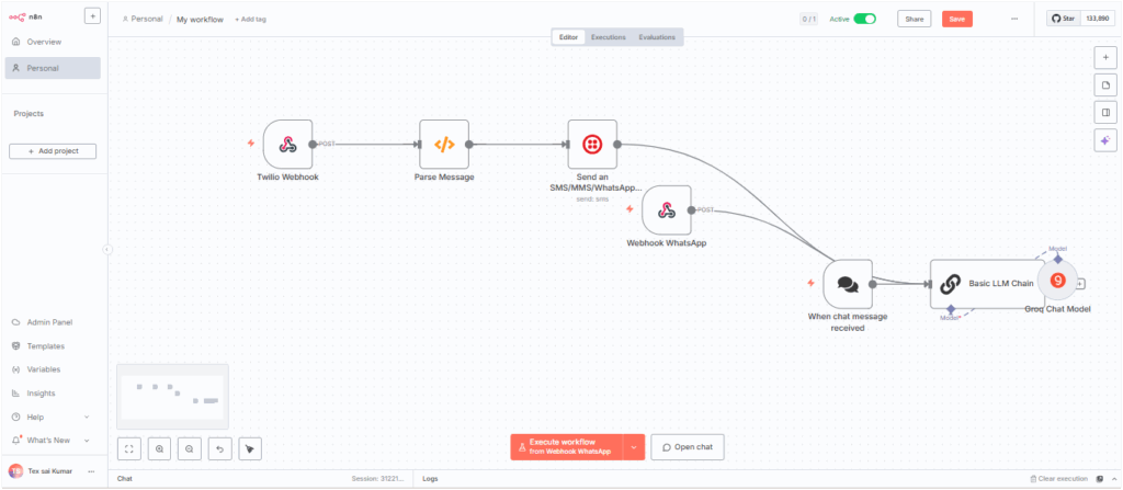 A WhatsApp Support Agent in n8n
